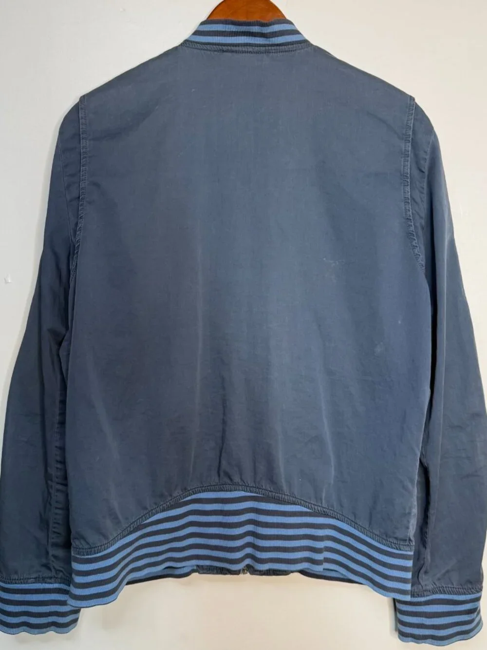 Diesel Cotton Bomber Jacket Blue Grey Colorblock M - Picture 8 of 11